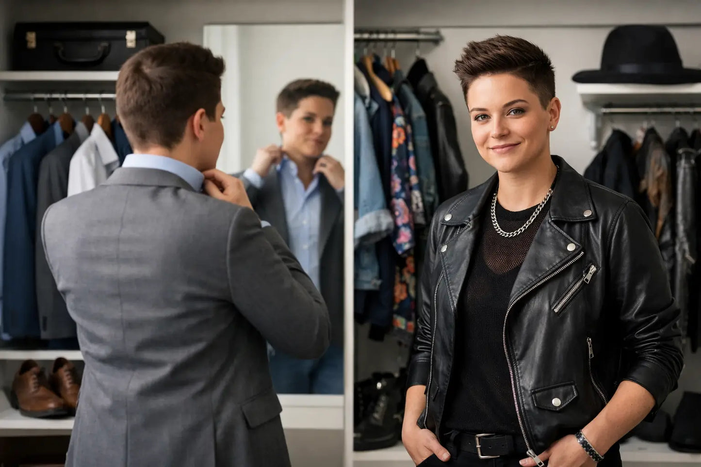 Queer Executive Wardrobe Transformation Example